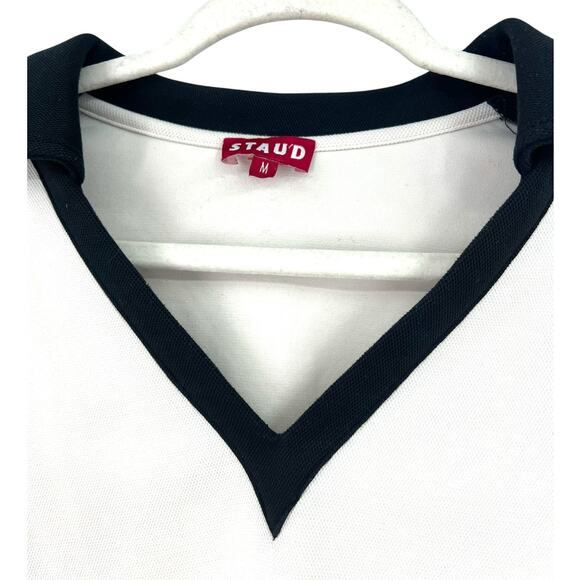 STAUD M Volley Polo Golf Tennis Core V-neck  short sleeves Top Preppy Luxury Tee - Picture 4 of 7